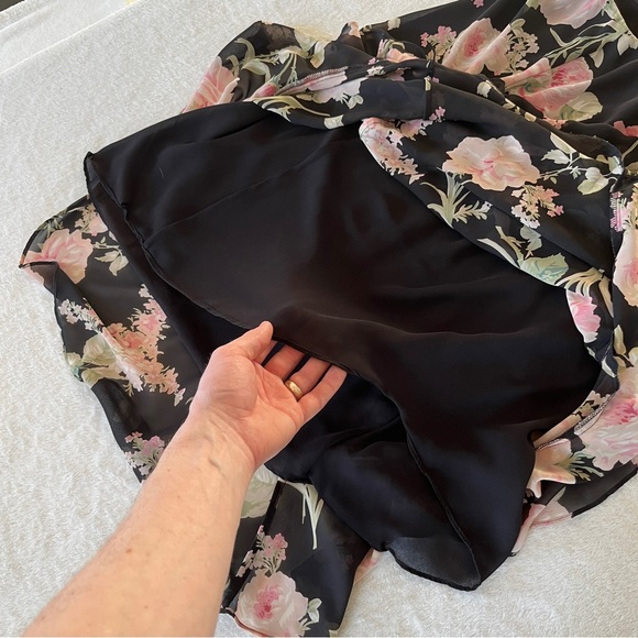 Chaps Pink Floral Midi Skirt with Ruffles Women’s Size 10 - Picture 7 of 10